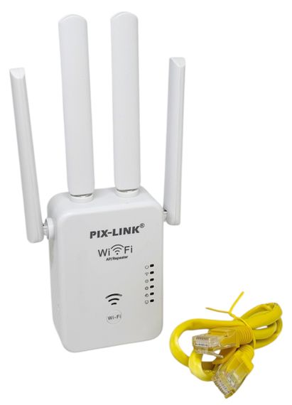 Репитер WiFi Pix Link 2.4GHz усилитель сигнала вай фай ретранслятор расширитель интернета 300 Мбит 4 антенны точка доступа WPS | Зображення 2