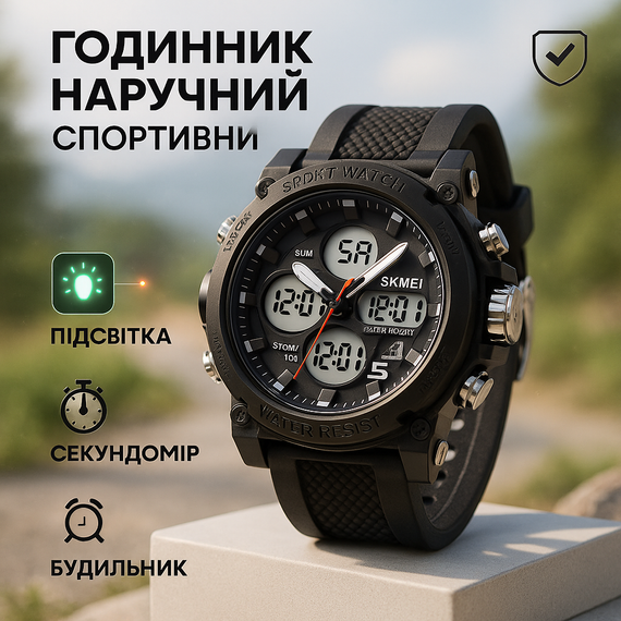 Часы на руку для военных SKMEI 2065BKWT, Часы для кемпинга и отдыха рыбака охотника OG-67