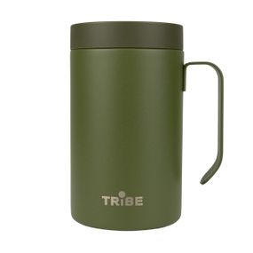 Чашка-термос Tribe Adventure Mug 450 мл, Термокружка трайб для походу, відпочинку та риболовлі, Оливковий