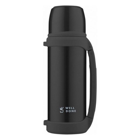 Термос вакуумний 1л Well Done WD-7031B. CL-244 Колір: чорний | Зображення 1