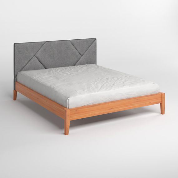 Полуторне дерев&#039;яне ліжко Mebigrand Нью-Йорк ДК Яблуня/Аляска 93 (Сірий) 120х190 см (MBG-10358) | Зображення 1