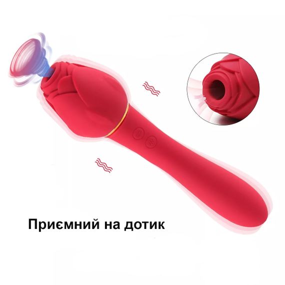 Вібратор "Троянда" з вакуумним кліторальним стимулятором | Зображення 2