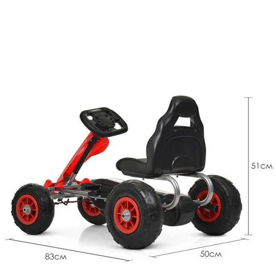 Карт педальный Bambi kart M 4036-3 надувные колеса Красный | Зображення 3
