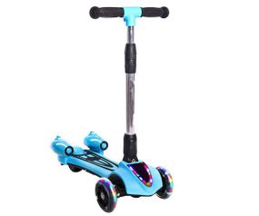 Детский самокат Scooter с Музыкой, Подсветкой и bluetooth Синий