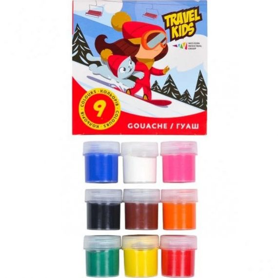 Детские гуашевые краски "Travel kids" 321035/TK 9 цветов, по 20 мл | Зображення 1