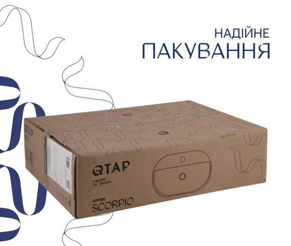 Раковина накладна Qtap Scorpio 500x380x120 мм, White, овальна, без донного клапана QT14116533W | Зображення 2