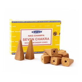 Ароматичні конуси зворотного потоку  Сім чакр 10 шт. в уп. Satya 8904234408248