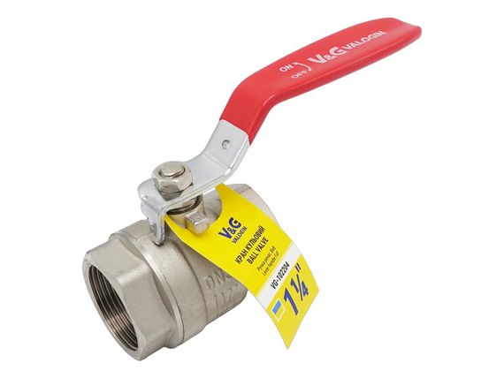 Кран кульовий Valogin Optima 1 1/4" ВВ червона ручка VG-102204 1/10 шт | Зображення 1