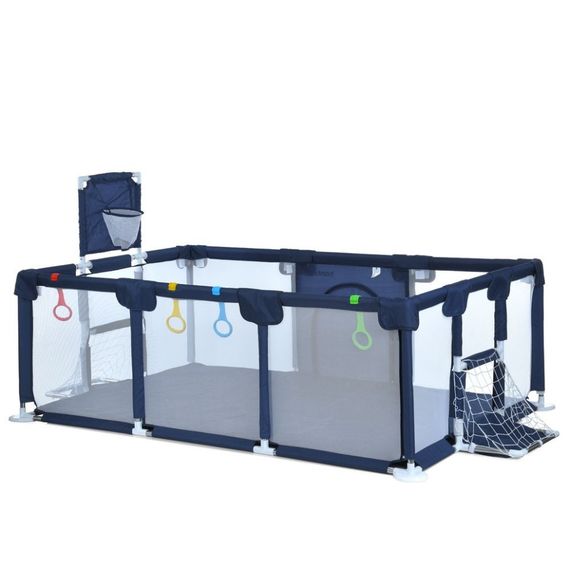 Дитяче ліжко-манеж MR 1338-BL, з баскетбольним кільцем | Зображення 2