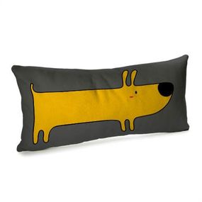 Подушка для дивану оксамитова Довгий пес на темному тлі 50x24 см (52BP_DOG003)