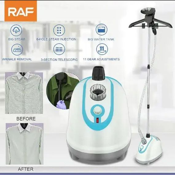 Отпариватель для одежды вертикальный RAF R.3039 со стойкой для одежды 1800 Вт. HY-810 Цвет: зеленый | Зображення 1