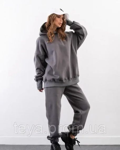 Спортивний костюм для жінок колір сірий розмір M FI_009092