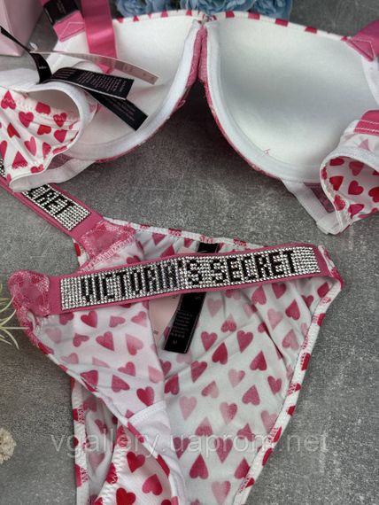 Жіночий комплект Victoria's Secret, комплект зі стразами та мереживом, жіночий комплект Вікторія Сікрет — Нованка 2026 75С, Білий | Зображення 2