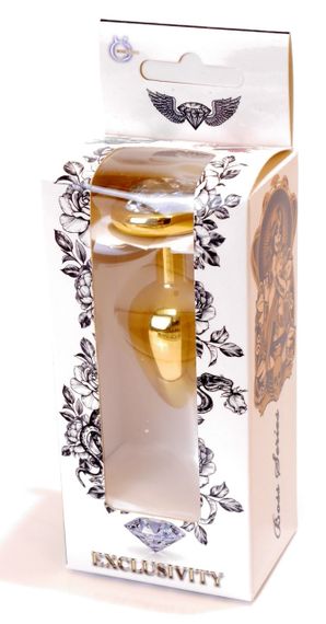 Анальний затор Boss Series - Jewellery Gold Heart PLUG Clear S, BS6400039 sexstyle | Зображення 6