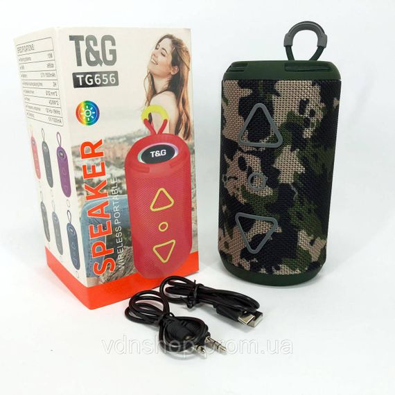 Bluetooth колонка з вбудованим світлодіодним підсвічуванням, Бездротова портативна колонка з ремінцем YM-76 | Зображення 1