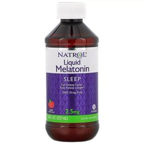 Аминокислота Natrol Мелатонин жидкий, 2,5 мг, вкус ягод, Liquid Melatonin, 237 мл (NTL-07405)