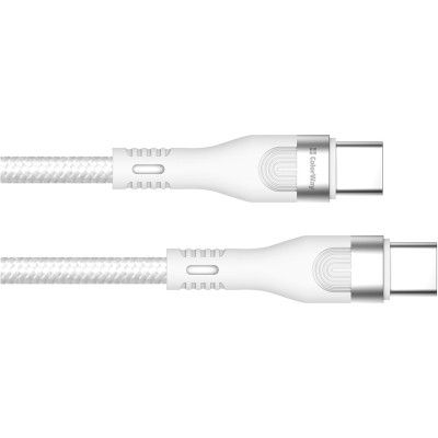 Дата кабель USB-C to USB-C 1.0m (PD Fast Charging 240W) 5А white ColorWay (CW-CBPDCC065-WT) | Зображення 7