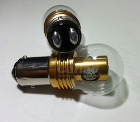 Светодиодная автолампа 1157 P21/5W BAU15d, 20W RED (380Lm) (CREE LED)  двухконтактная красная