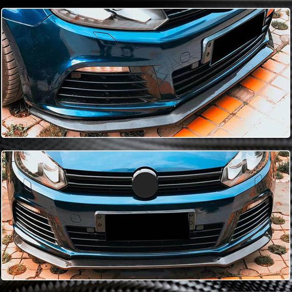 Накладка на передній бампер Lip V2 (для R HB 2010-2013, Карбон) для Volkswagen Golf 6 рр | Зображення 2