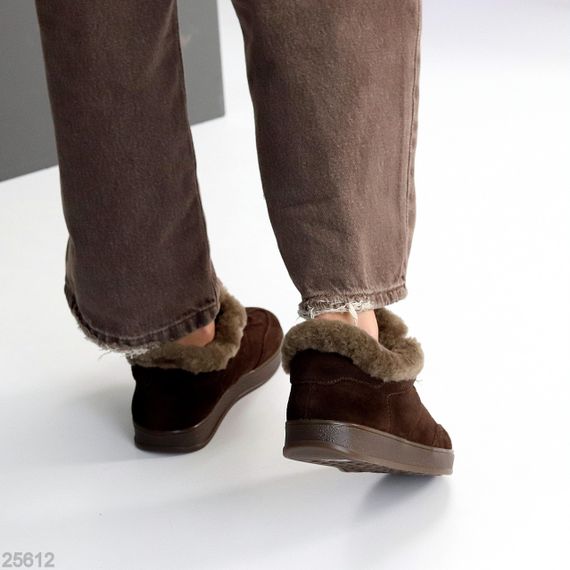 Шикарні зимові Шоколадні кросівки натуральна замша опушка цигейка | Зображення 7