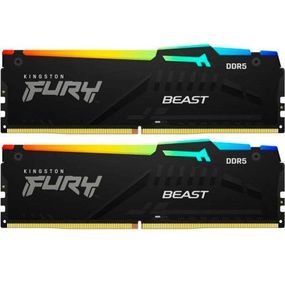 Модуль памяти для компьютера DDR5 16GB (2x8GB) 5200 MHz Beast RGB Kingston Fury (ex.HyperX) (KF552C36BBEAK2-16)