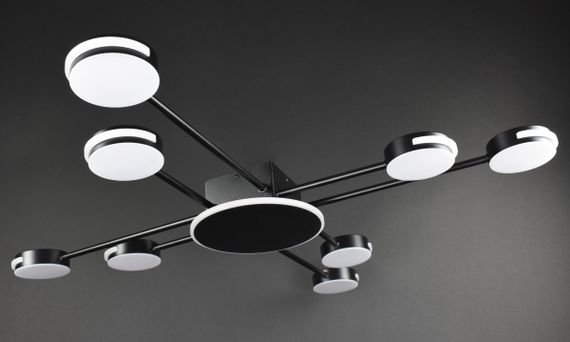 Люстра світлодіодна стельова LED світильник для квартири на стелю лед 27558 Чорний 10х100х100 см.