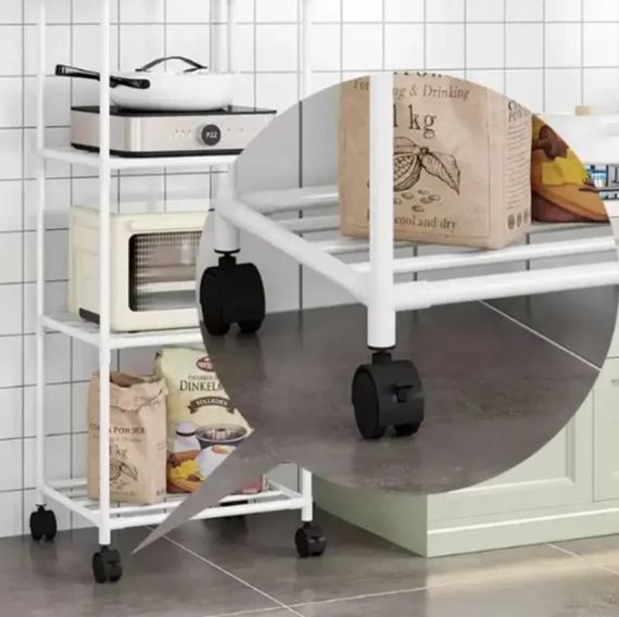 Полиця кухонна, на коліщатках, складана, сталева, до 50 кг, багатофункціональна | Зображення 2
