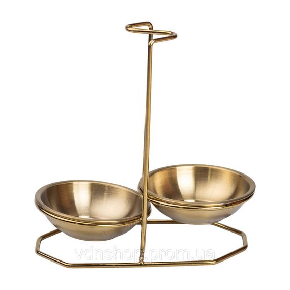 Вертикальная подставка для половника или ложек 20×12.5×19.5 см из нержавеющей стали Золото HP-19-14 | Зображення 2