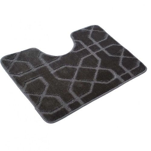 Килимок для ванних кімнат поліпропіленовий TM DarianA Standard u-cut 60*50 сірий геометрія