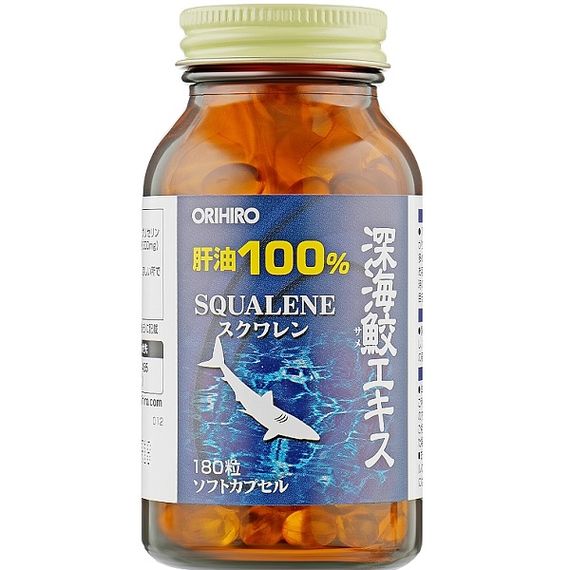 Масло из печени акули Orihiro Squalene 300 mg 180 Caps | Зображення 1