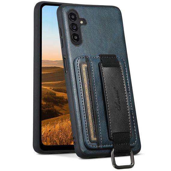 Шкіряний чохол Wallet case and straps для Samsung Galaxy S24 Синій / Blue | Зображення 1
