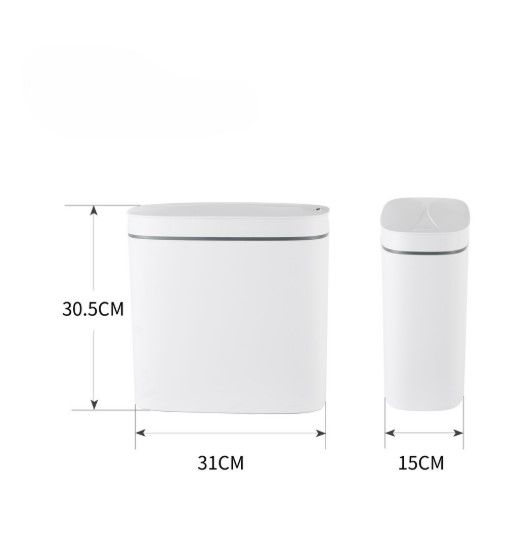 Відро для сміття сенсорне овальне Mixxus Flat-TC0109 White 9 л біле (MI7074) | Зображення 1