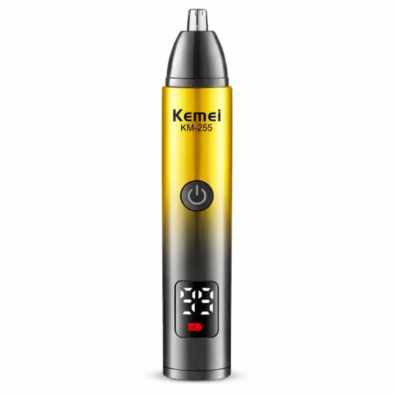 Тример для носа і вух, 5 Вт, від USB, KM-255, Жовтий / Бездротова машинка для стрижки / Тример для бороди | Зображення 6