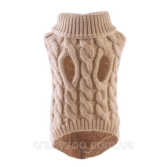 Свитер для собак и котов EcoToys Khaki L хаки A: 30 см B: 38 см C: 28 см 6952 | Зображення 1