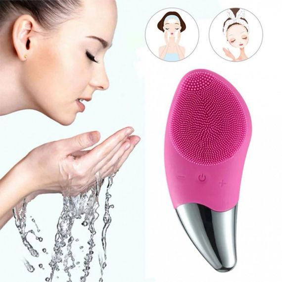 Електрична силіконова щітка Sonic Facial Brush Вібро - щіточка масажер для очищення шкіри обличчя та тіла | Зображення 1