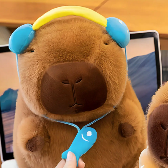 М'яка іграшка Капібара в навушниках, 31 см, оригінальна Капібара подарунок для дітей | Зображення 5
