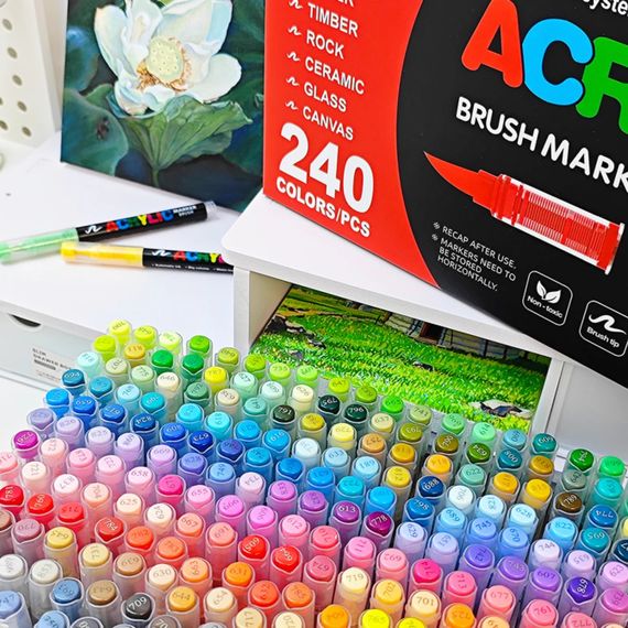 Акрилові маркери GuangNa Brush GN-8101 з м’яким пензликом 288 шт. | Зображення 1