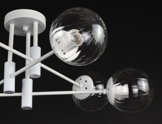 Люстра стельова на 6 лампочок 27755 Білий 28х72х72 см. | Зображення 2