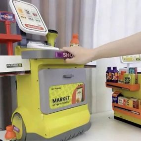 Супермаркет набор игровой интерактивный Касса 168-126 Желтый с серым