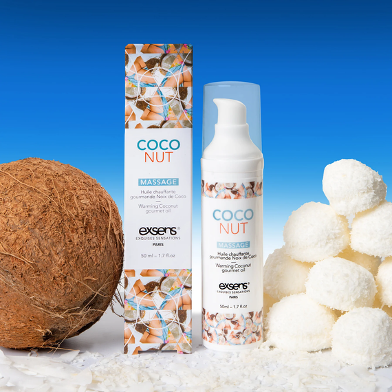 Масажна олія EXSENS Coconut 50 мл розігріває, без цукру, без парабенів, їстівне | Зображення 5