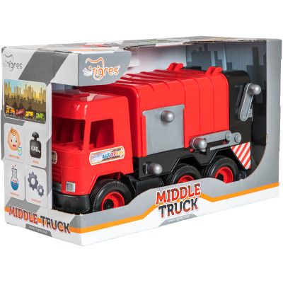 Спецтехника Tigres Авто "Middle truck" мусоровоз (красный) в коробке (39488) | Зображення 1