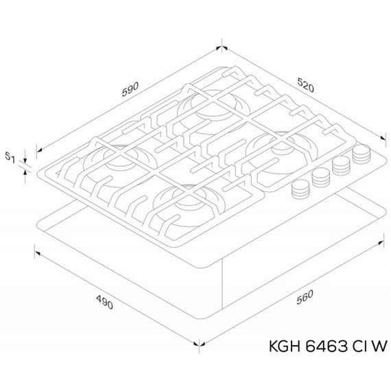 Варочная поверхность Kernau KGH 6463 CI W | Зображення 1