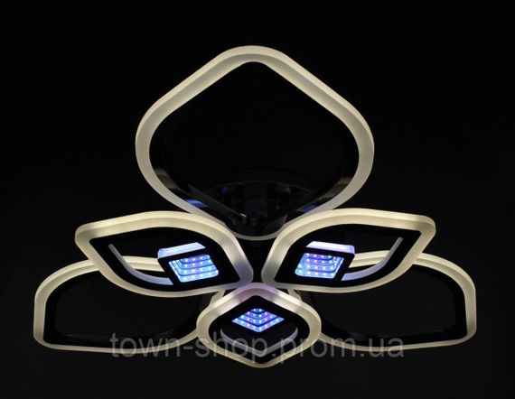 Люстра потолочная LED с пультом A2721/3+3-3D-bk Черный 10х60х60 см. | Зображення 6