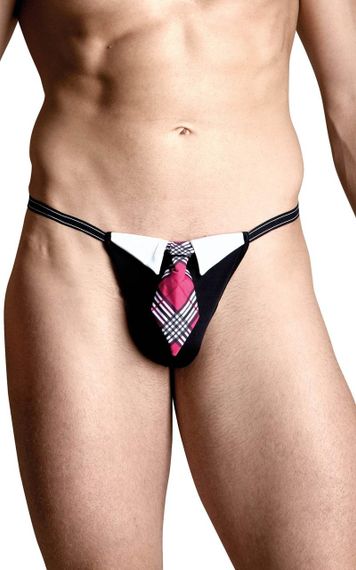 Чорні чоловічі стринги з декоративним мотивом — SoftLine 4491, S/L Sex Aura