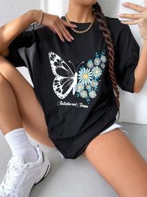 Футболка жіноча з принтом повсякденна XL Чорний