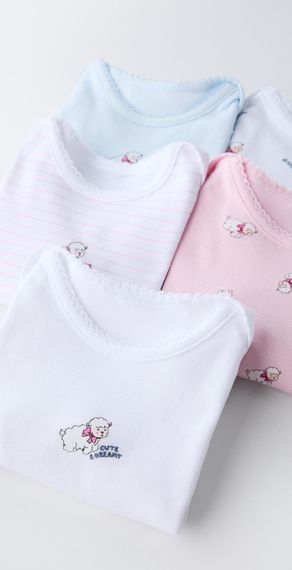 Набір дитячих боді 5 шт для новонародженої дівчинки Zara 68 см Різнокольоровий (25120909B) | Зображення 4