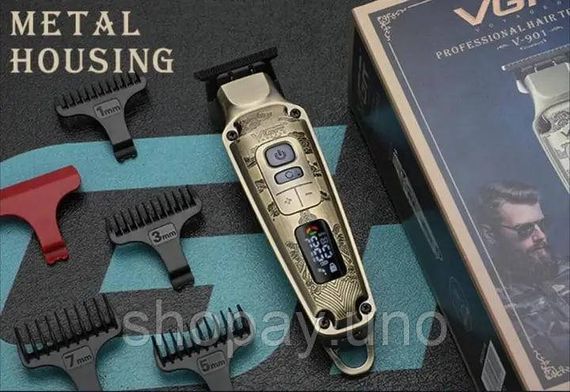 Машинка для стрижки VGR V-901 • Триммер для волос с дисплеем и 4 насадками 1600 мАч | Зображення 4