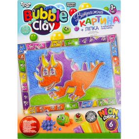 Набір для творчості "BUBBLE CLAY Вітражна картина" BBC-02U Danko Toys Динозавр Вид 1