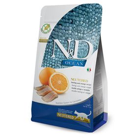 Farmina N&D Grain Free Ocean Herring & Orange Neutered беззерновой корм для стерилизованных кошек с селедкой и