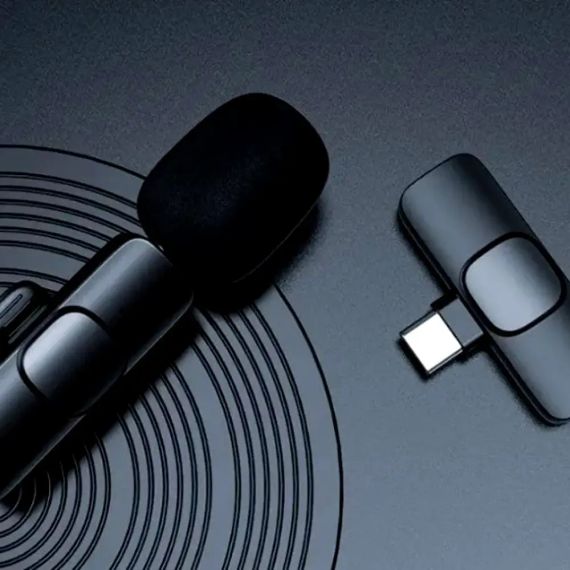 Портативный беспроводной петличный микрофон AND-1 Type-C, Black | Зображення 3